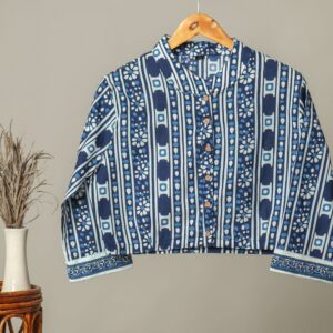 Handmade Block Print Cotton for Women ? Ethnic Floral Printed Top with Long Sleeves
